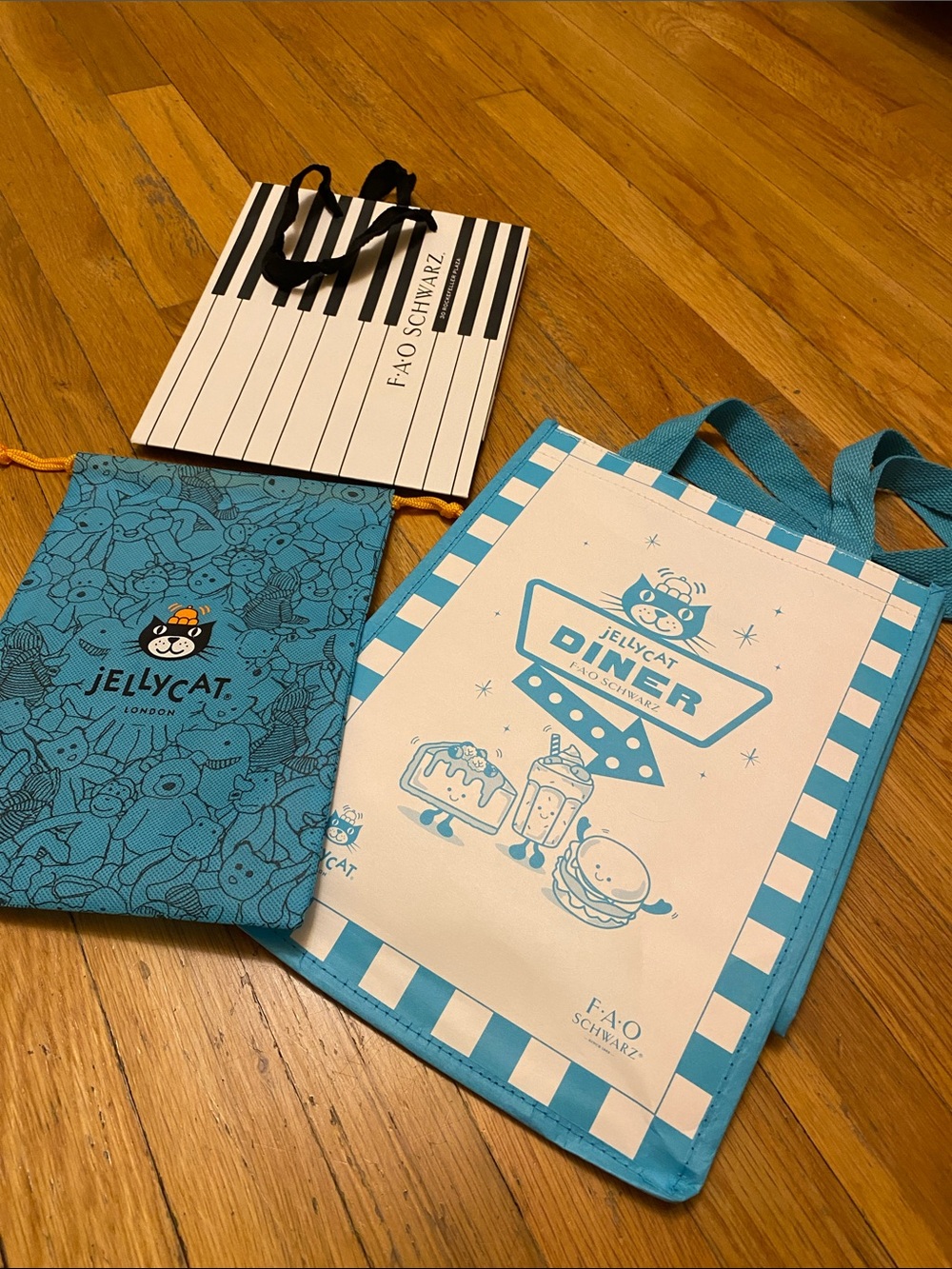 Jellycat Diner Tote Bag from FAO Schwartz NY Pouch and additional FAO Shopper